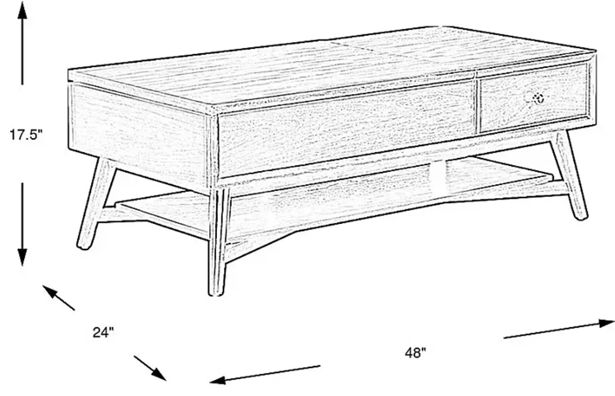 Greyson Brown Cherry Lift Top Cocktail Table