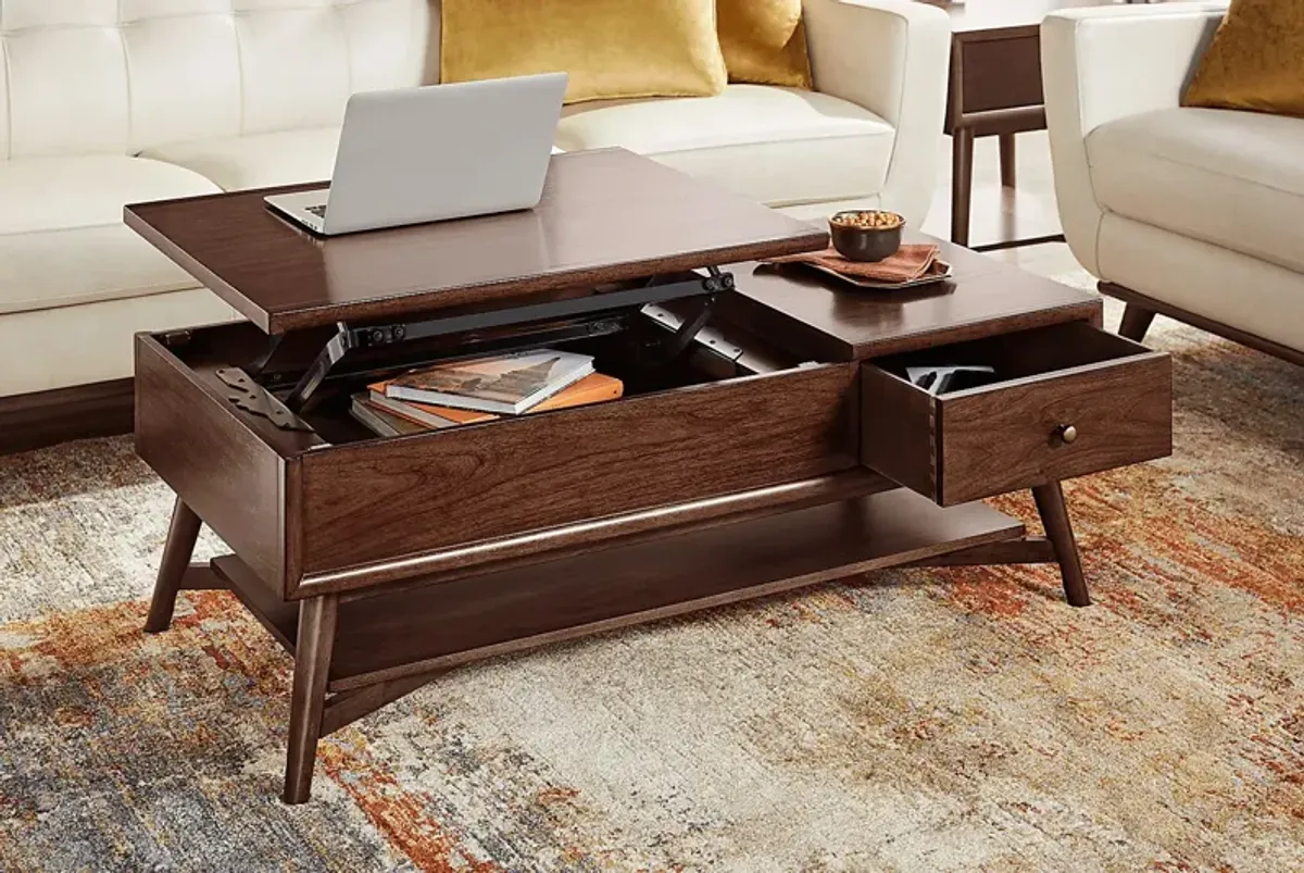 Greyson Brown Cherry Lift Top Cocktail Table