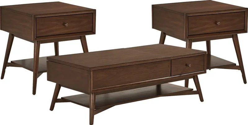 Greyson Brown Cherry 3 Pc Table Set