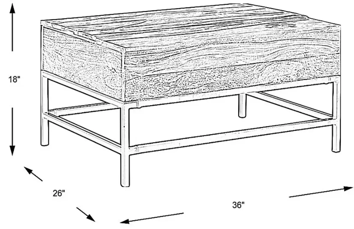 Stenlay Brown Lift-Top Cocktail Table