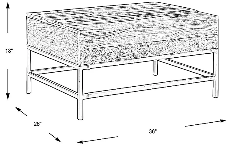 Stenlay Brown Lift-Top Cocktail Table