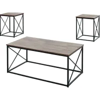 Valburn Taupe 3 Pc Table Set