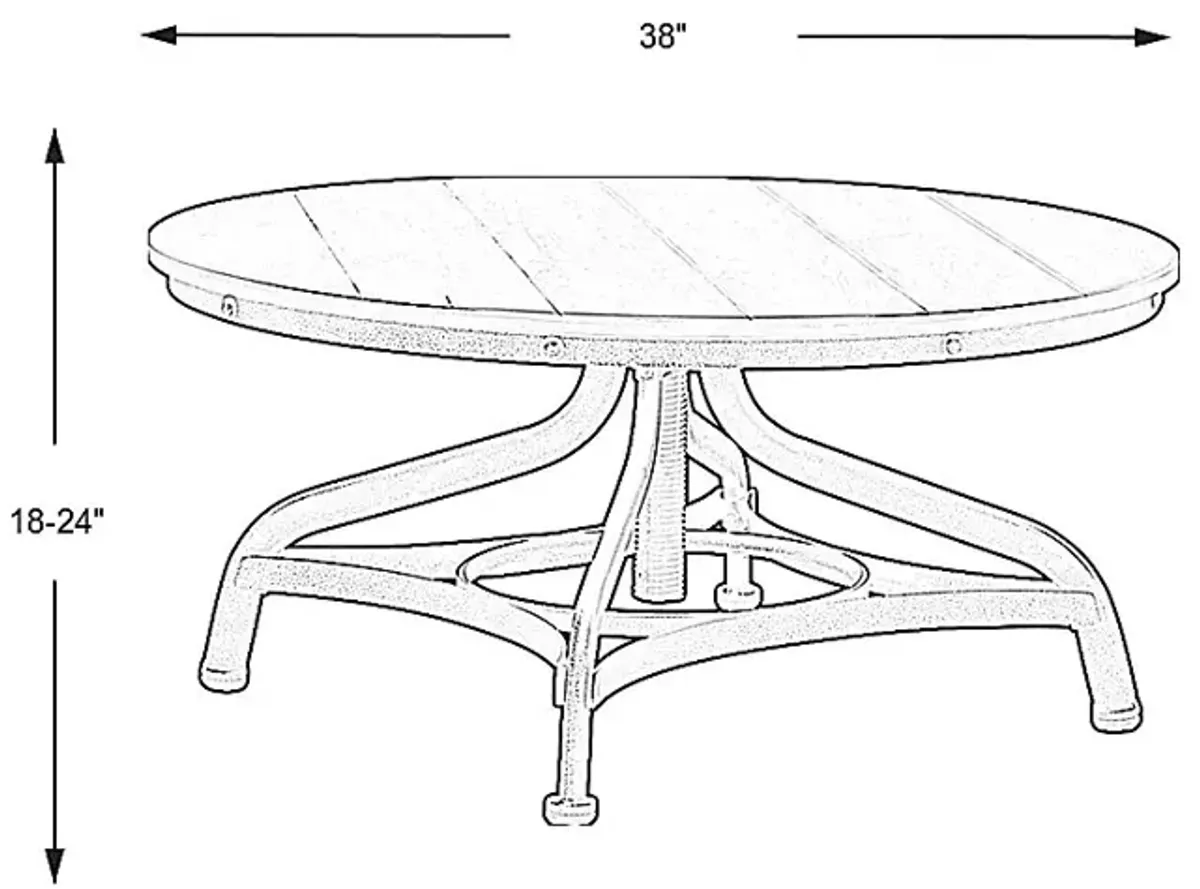 Industrial Place II Cherry Adjustable Cocktail Table