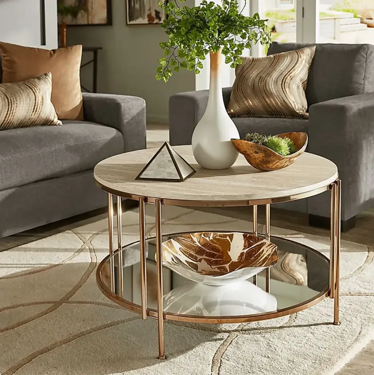 Clairview Gold Cocktail Table