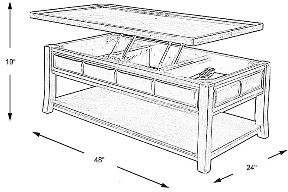 Benton Square Merlot Lift-Top Cocktail Table