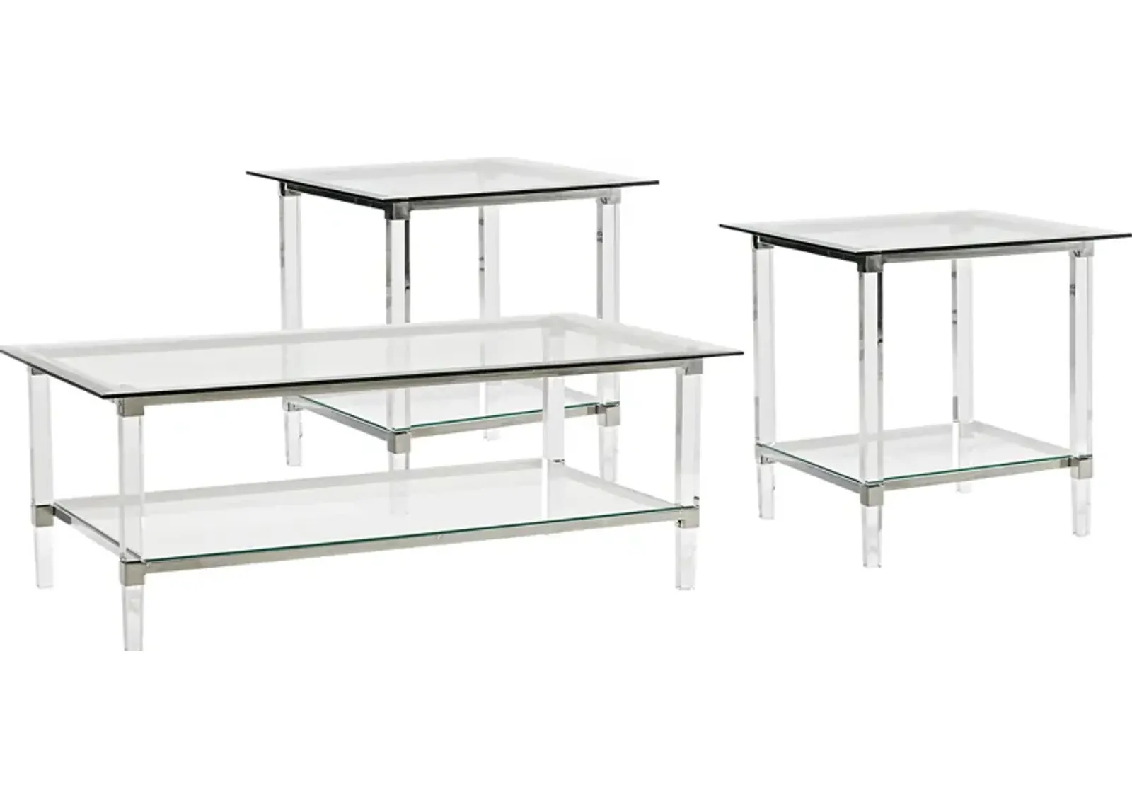 Varna Silver 3 Pc Rectangle Table Set