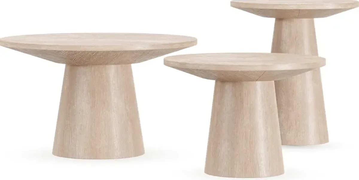 Kendall Natural 3 Pc Table Set