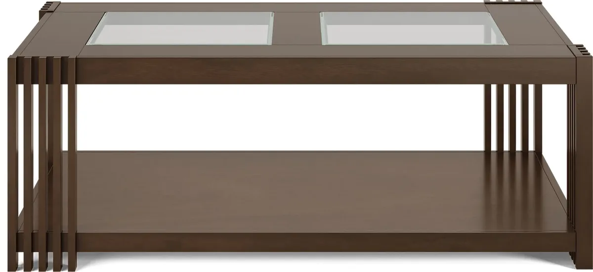 Camellia Brown Cherry Rectangle Cocktail Table