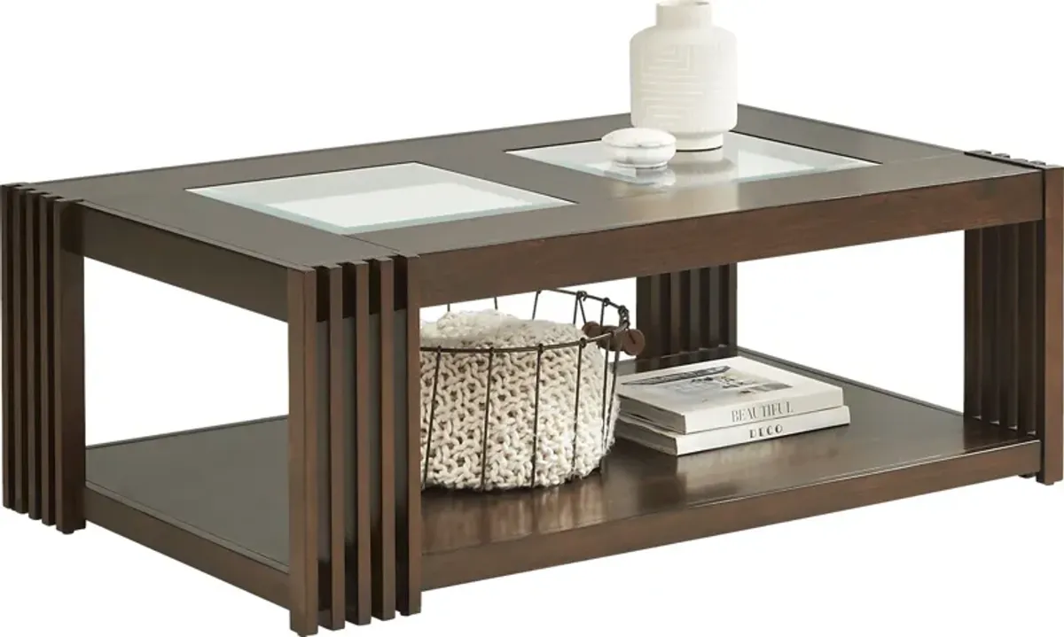 Camellia Brown Cherry Rectangle Cocktail Table