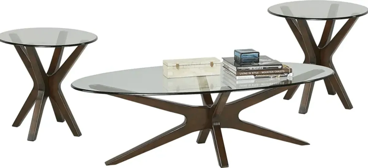 Edina Espresso 3 Pc Table Set