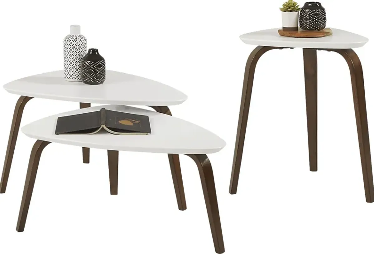 Melodina White 2 Pc Occasional Table Set