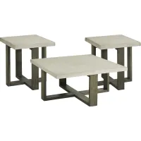 Sanger Gray Square 3 Pc Table Set