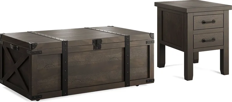 Rocky Creek Brown 2 Pc Table Set