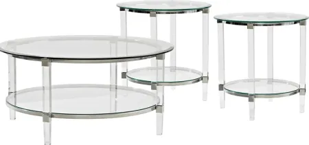 Varna Silver 3 Pc Round Table Set