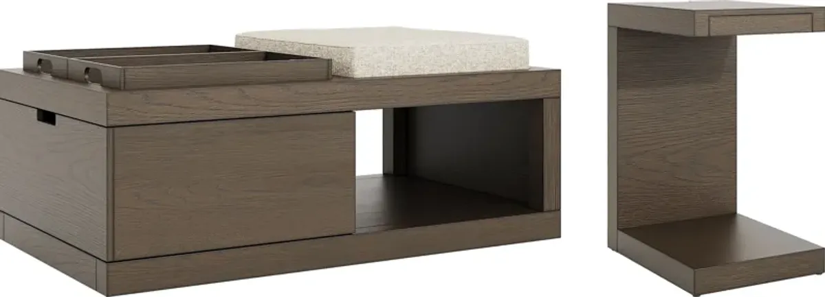 Delano Brown 2 Pc Table Set