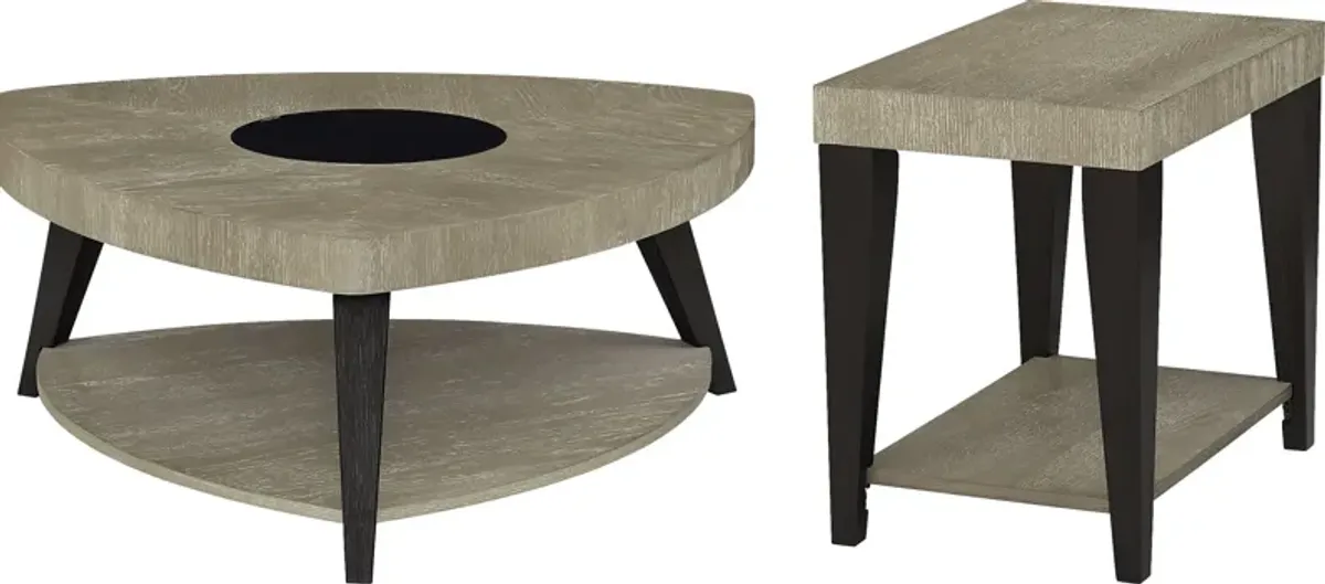 Rosalie Gray 2 Pc Table Set