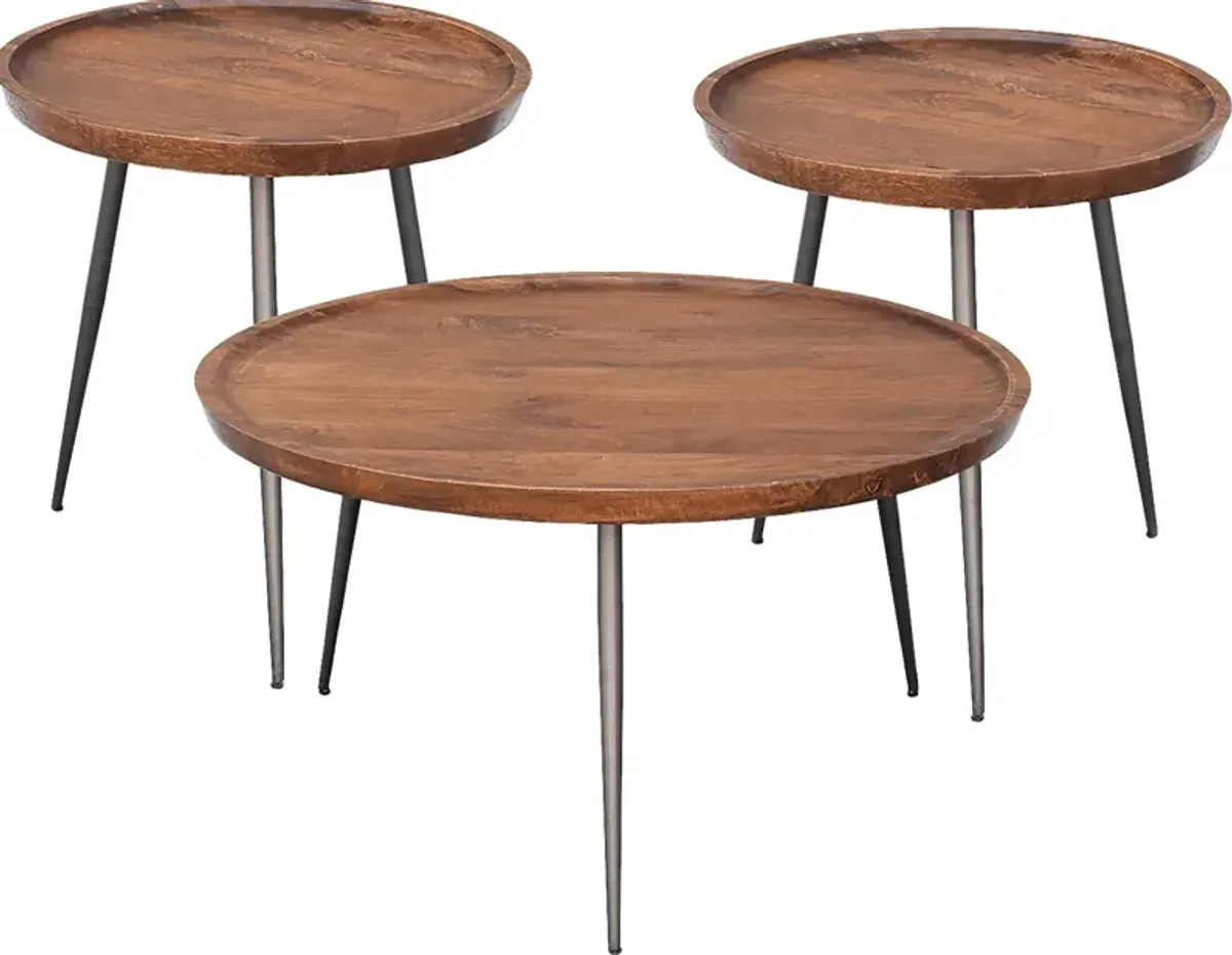 Brendleton Brown 3 Pc Table Set