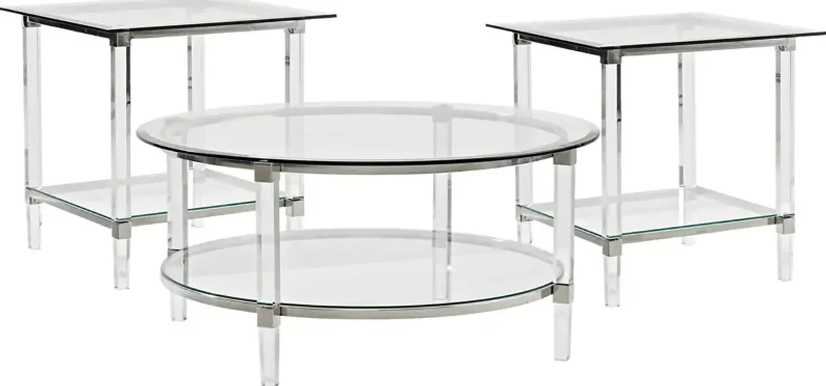 Varna Silver 3 Pc Table Set