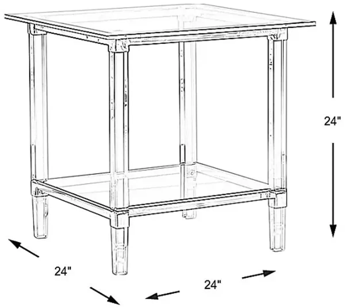 Varna Silver Square End Table