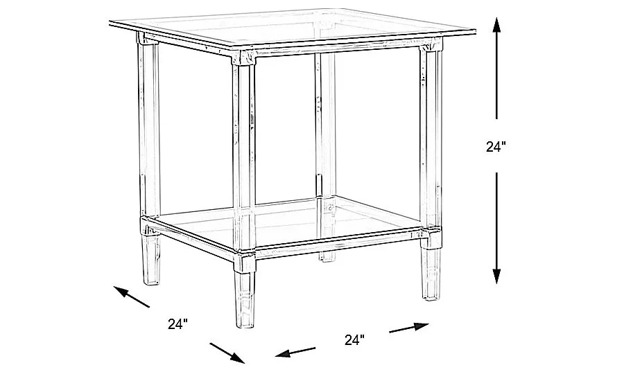 Varna Silver Square End Table