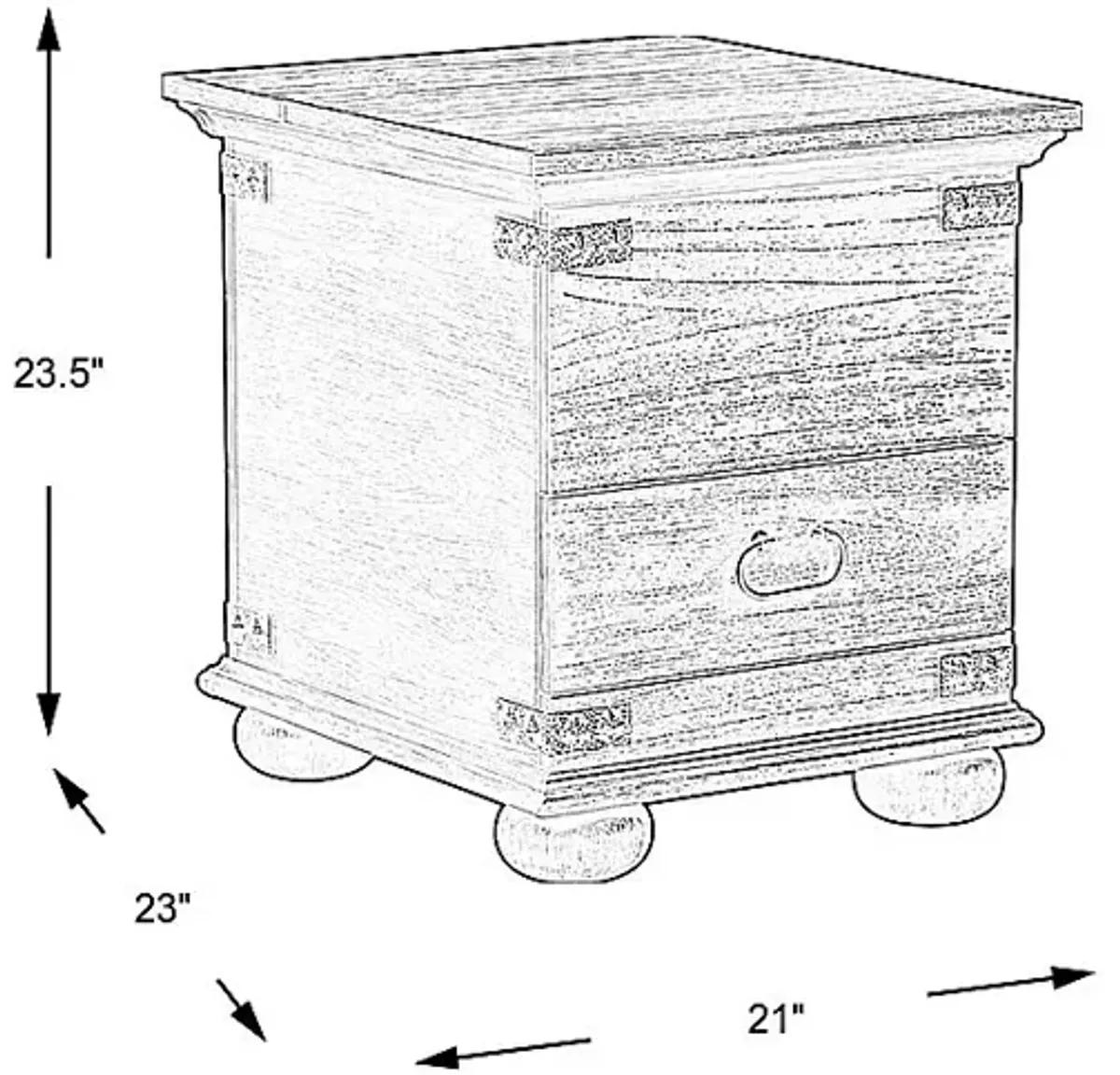 Ryden Black Trunk End Table