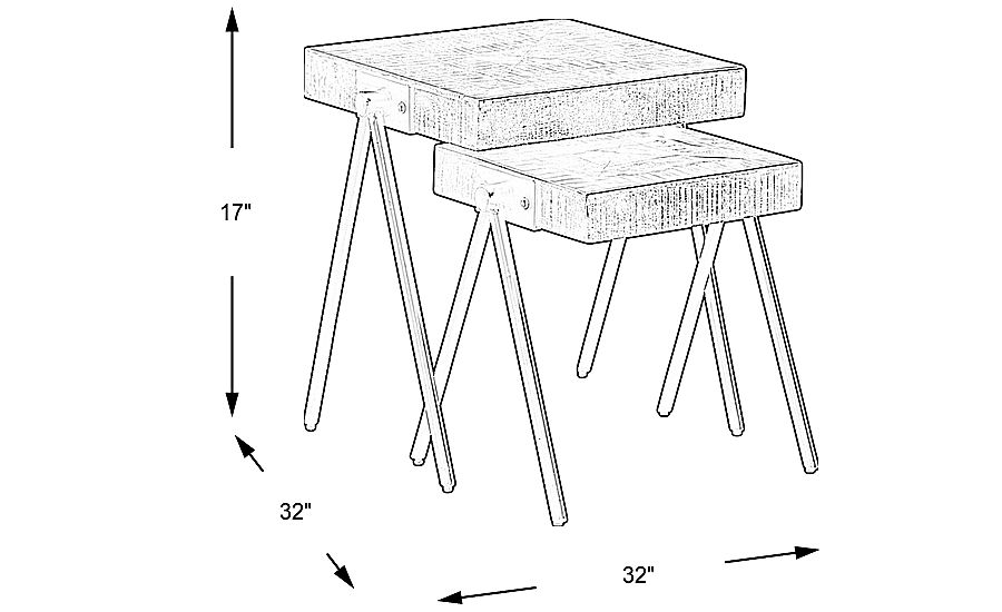 Banning Tobacco Nesting End Table Set