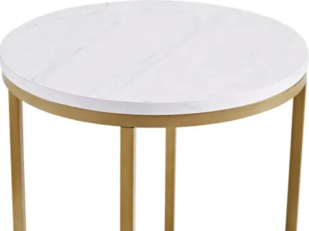 Bryon Alley White Accent Table