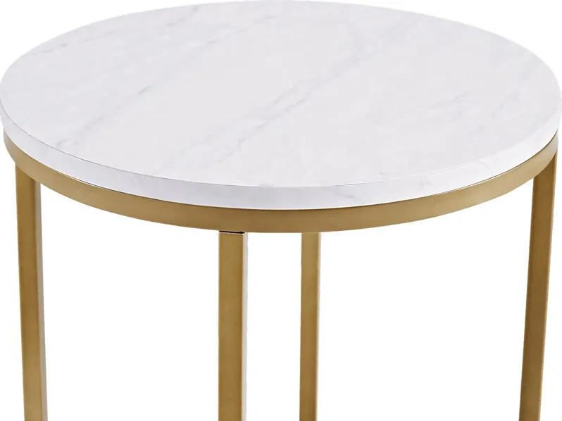 Bryon Alley White Accent Table