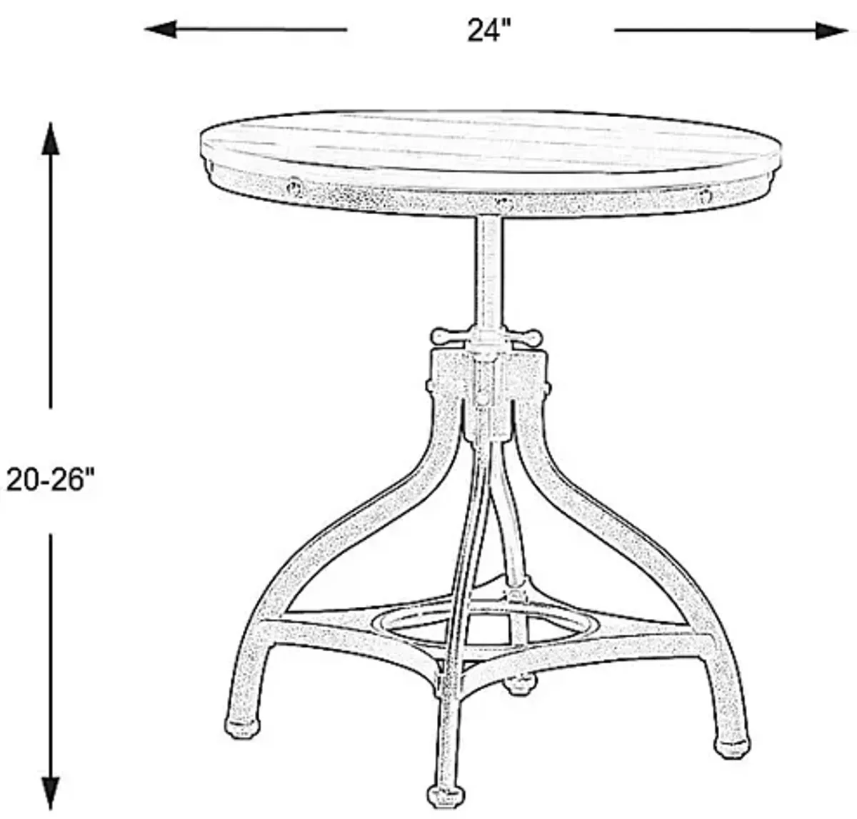 Industrial Place II Cherry Adjustable End Table