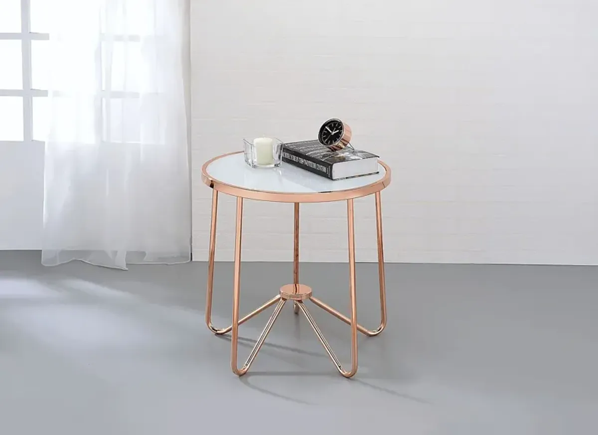 Alivia White End Table