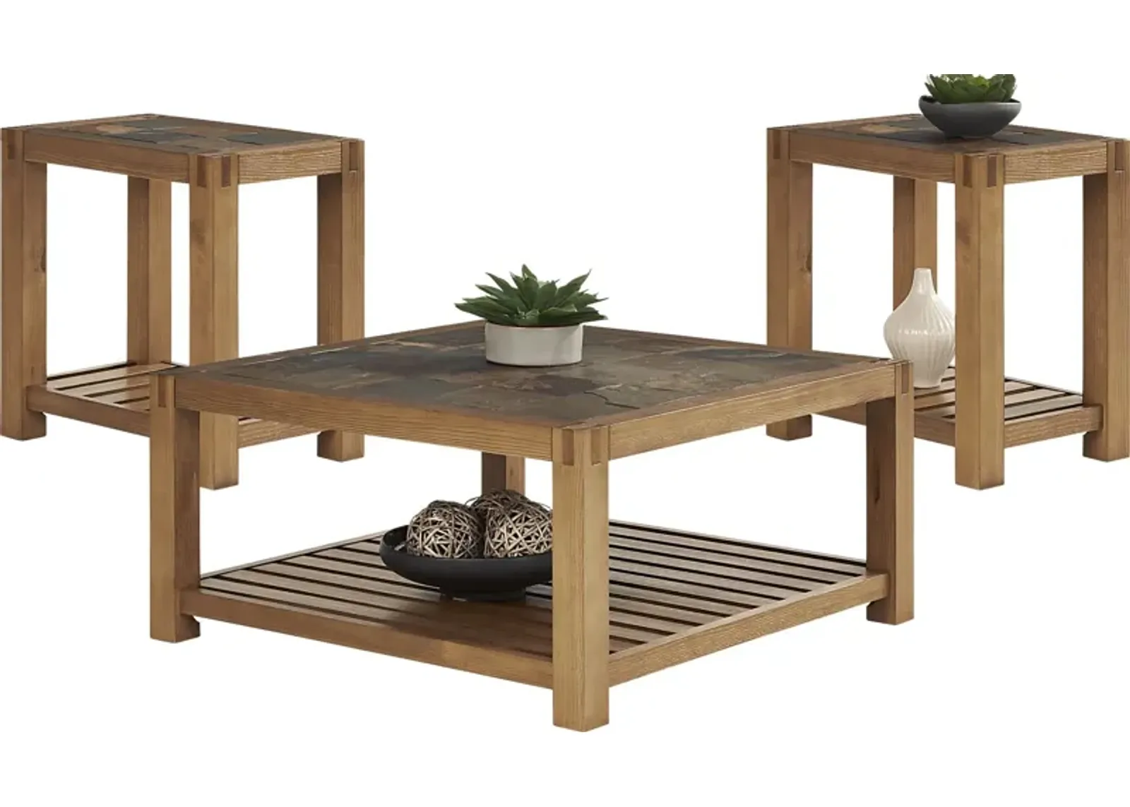 Palatine Brown 3 Pc Table Set