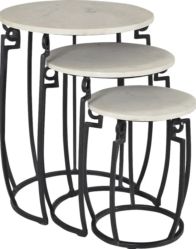 Breccan Black Set of 3 Nesting Tables