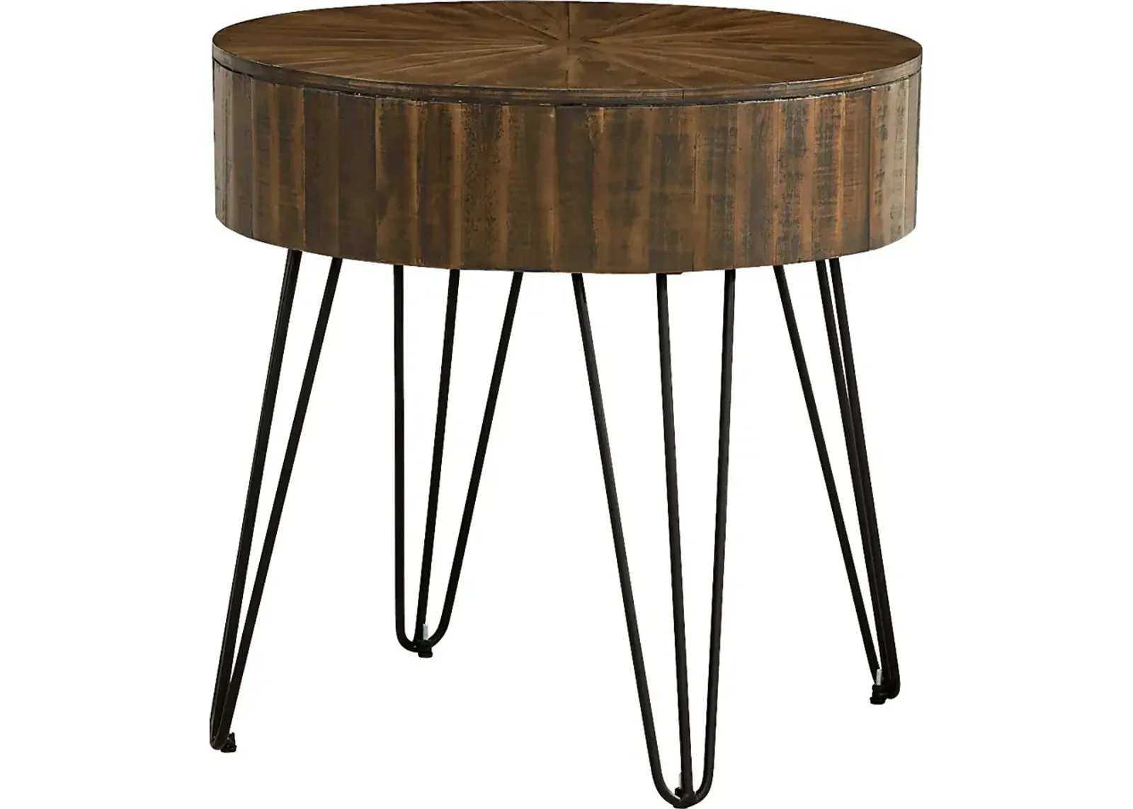 Del Sol Brown Round End Table