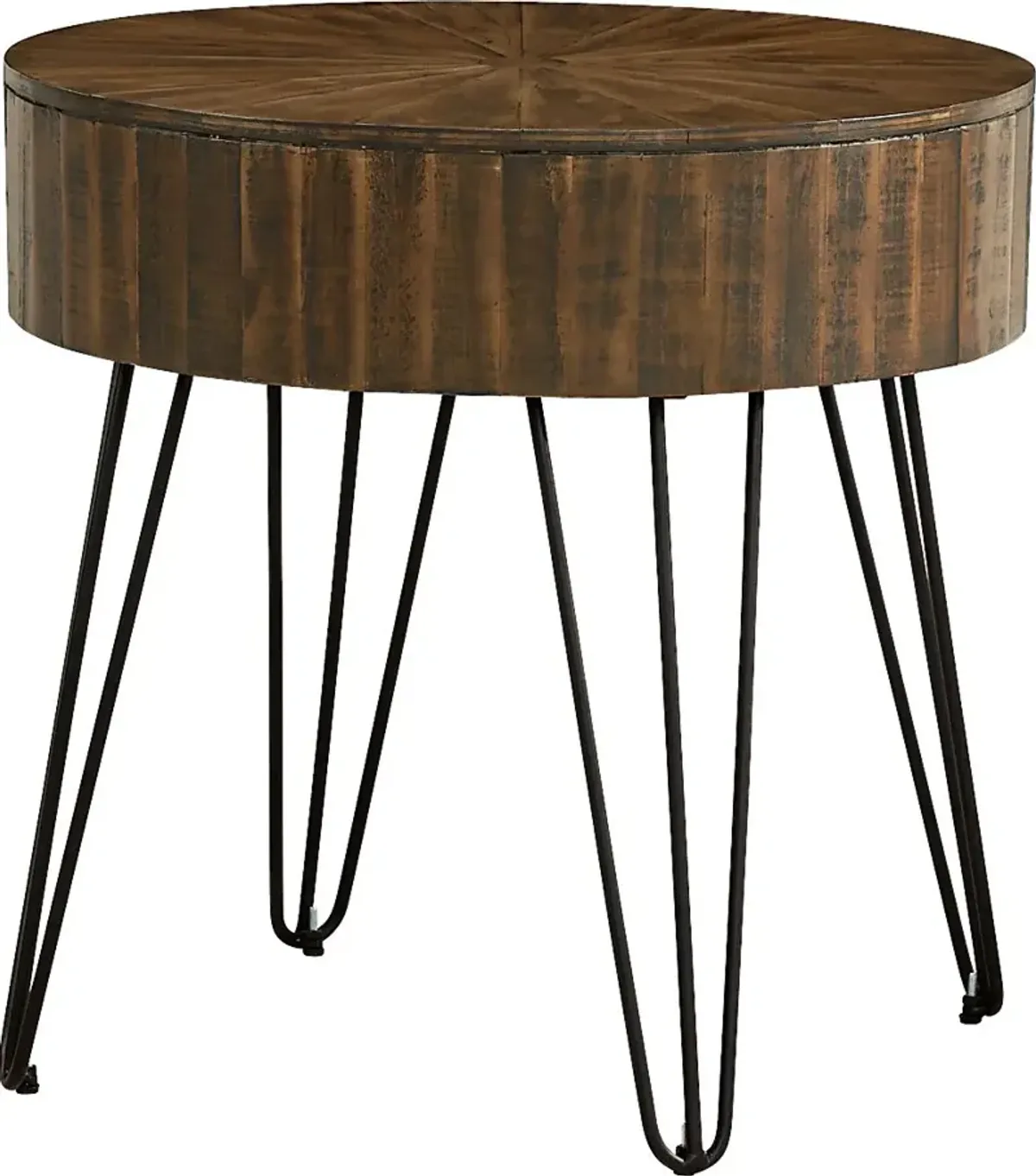 Del Sol Brown Round End Table