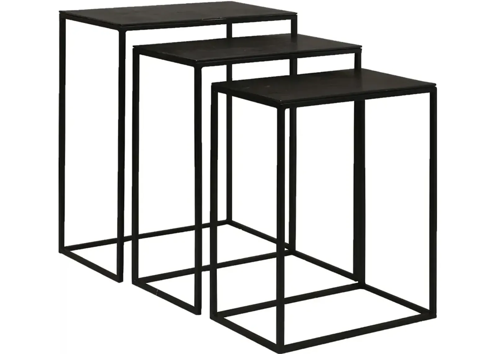 Norlake Black Nesting Tables, Set of 3