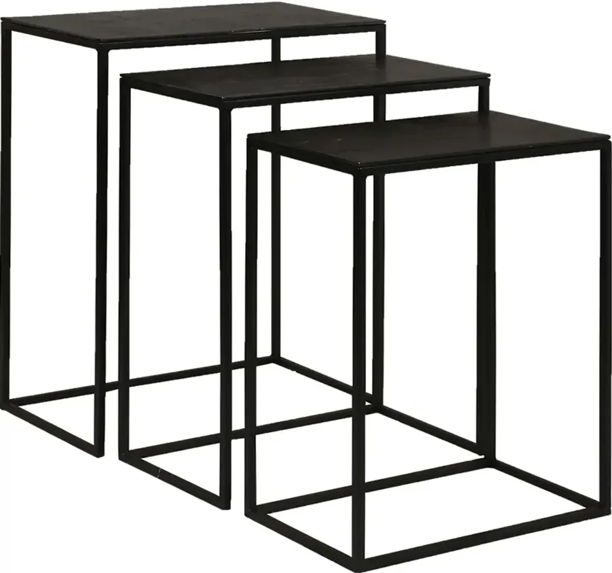 Norlake Black Nesting Tables, Set of 3