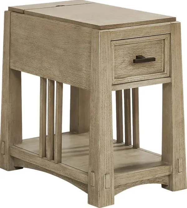 Keaton Natural Chairside Table