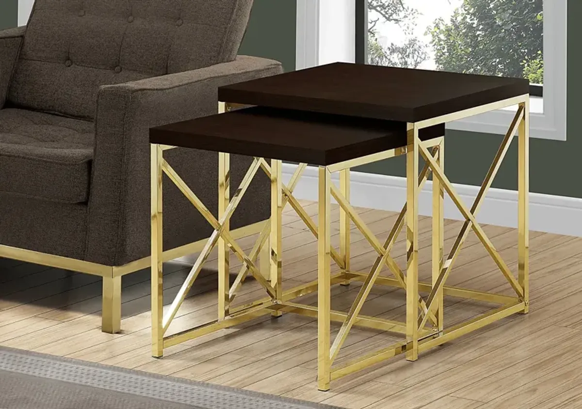 Brillock Gold Nesting Tables