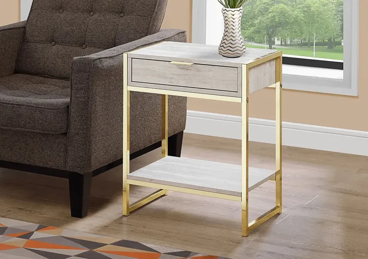 Berrien Gold Accent Table