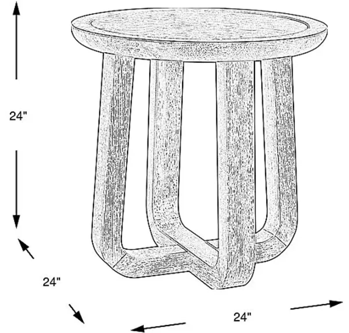 Canyon Sand End Table with Stone Top