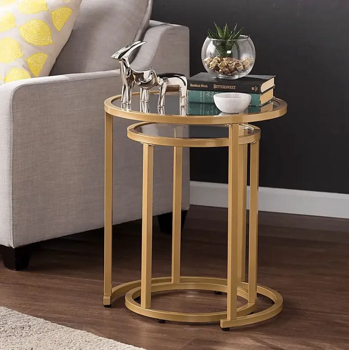 Edlie Gold Nesting Tables, Set of 2