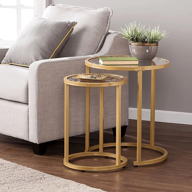 Edlie Gold Nesting Tables, Set of 2