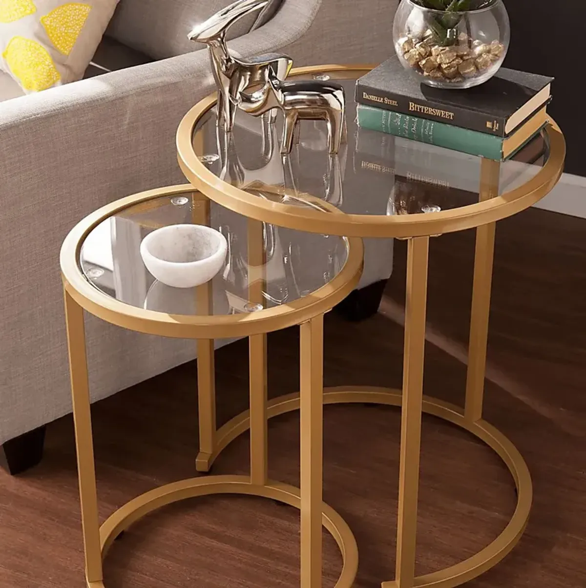 Edlie Gold Nesting Tables, Set of 2