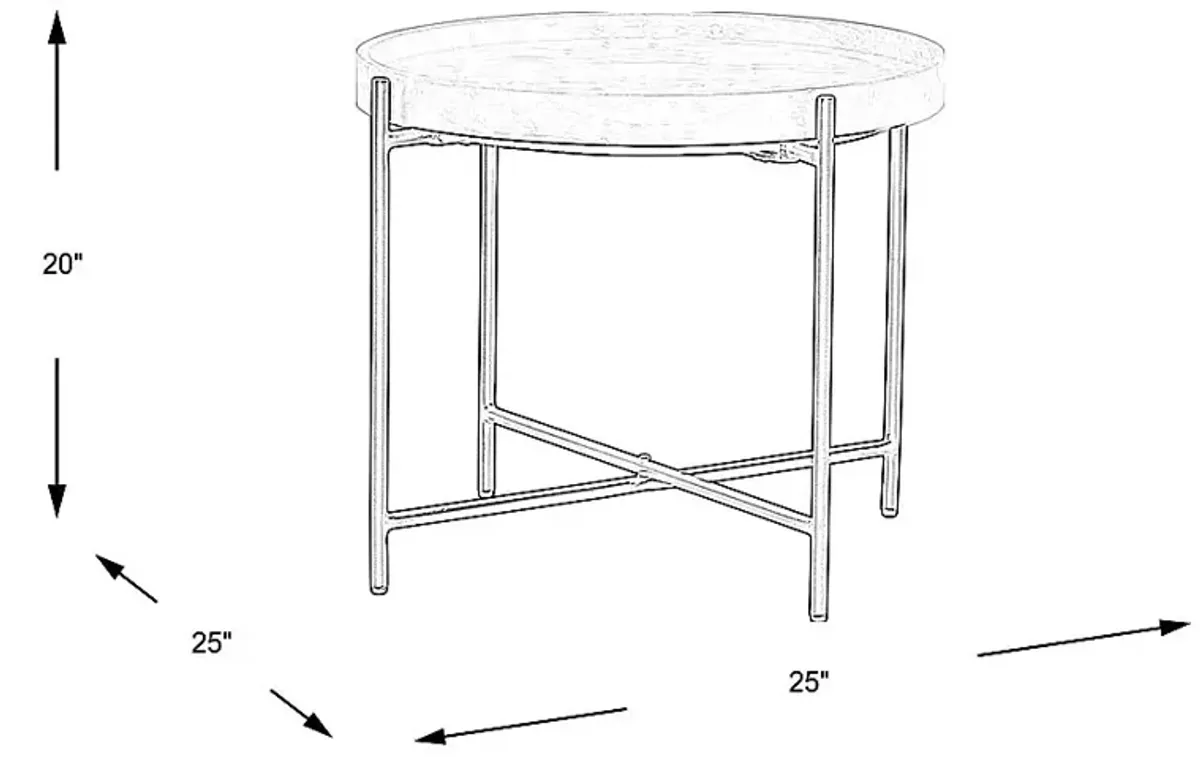 Slabtown White End Table