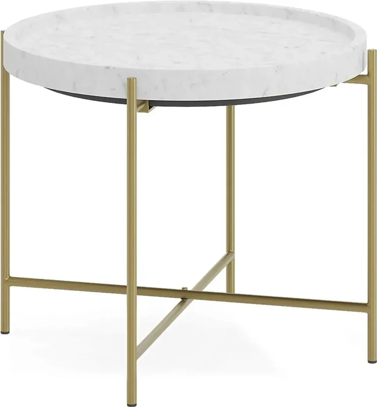 Slabtown White End Table