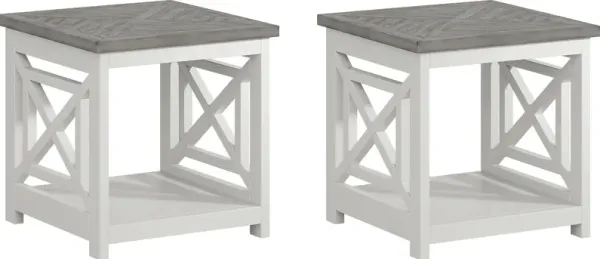 Danusa White 2 Pc End Table Set