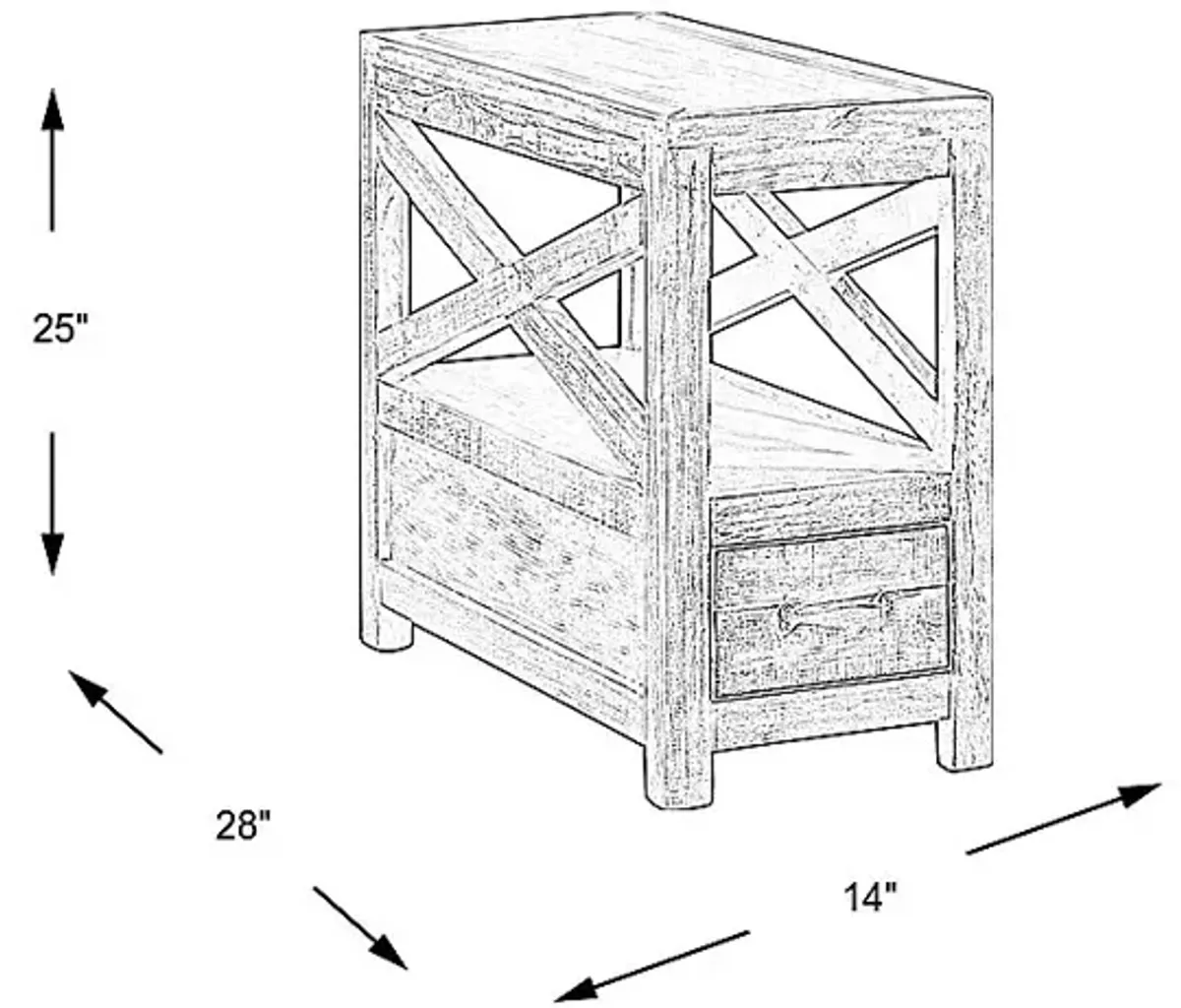 Savenay Gray Chairside Table