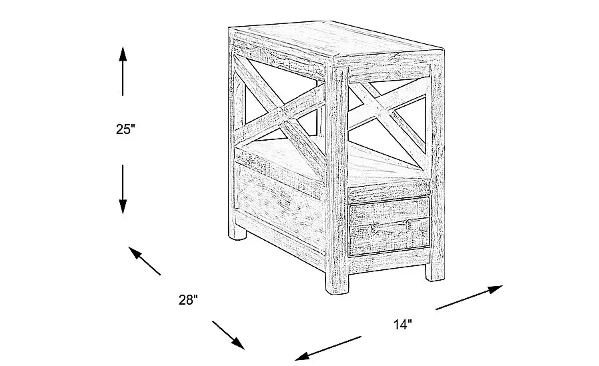 Savenay Gray Chairside Table
