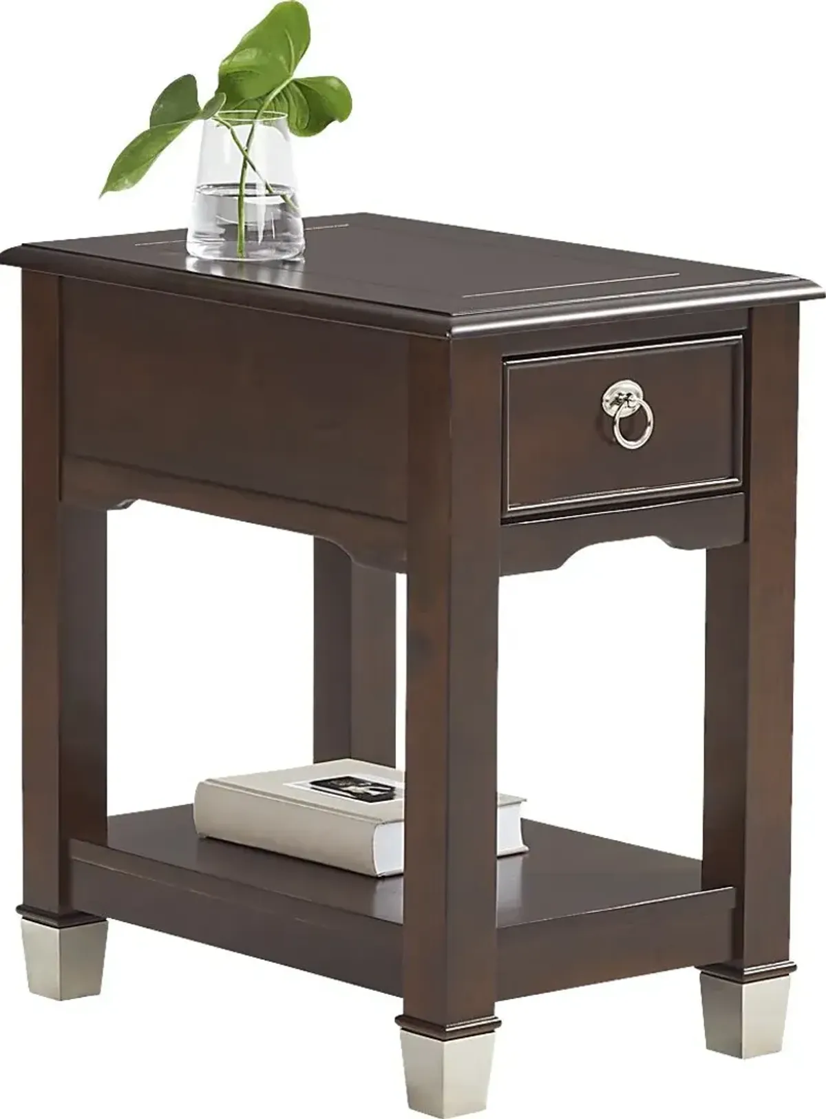 Elshan Walnut Chairside Table