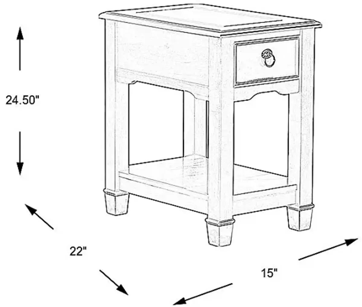 Elshan Walnut Chairside Table